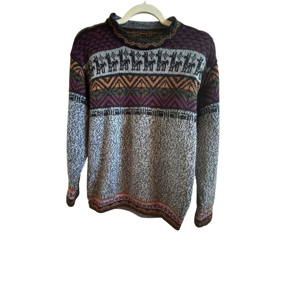 Other - Vintage Peruvian Wool Blend Unisex Sweater Andean Geometric Pattern *No Size